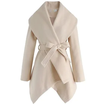 Дамски вълнени смеси якета Дамски обикновена палто външна горна дреха Slim Fit Дамски дрехи, мода 2020 есен пролет яке LL169