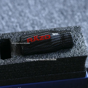 Черен/сребрист RAZO Carbon Fiber дръжка на скоростния дължина 8 см