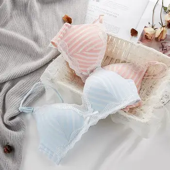 Френски Триъгълник Купа На Сутиен Bralette Жени Сладък Push Up Underwear Безжичен Сутиен Дишаща Удобно Бельо