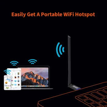 Tenda U10 300Mbps Wireless Adapter USB Network Card, преносима точка за достъп Wi-Fi, външна антена 1*6dBi, режим Station/SoftAP