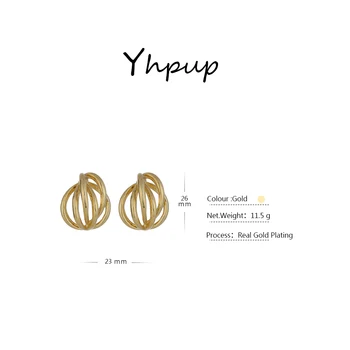 Yhpup Чар метал нов дизайн обици-карамфил изявление златен цвят, текстура, обеци, бижута обеци момичета подарък партия 2020