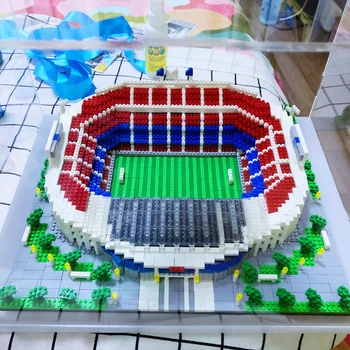 BS 99122 Barcelona Spain Football Club, Camp Nou Stadium 3D Model Diamond Building Small Blocks Bricks Toy for Children no Box