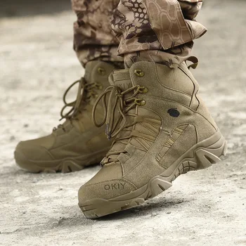Есен-зима военни ботуши открит мъжки туристически обувки мъжете от Специалните сили пустинята тактически бойни ботильоны мъжете работни ботуши gb6
