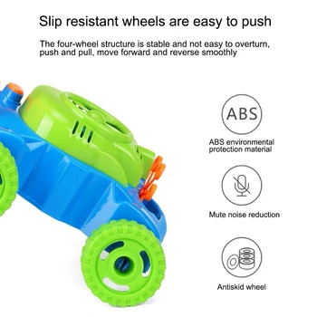 1set Hand Push Bubble Car Уокър Push Toy Children Bubble косачка открит преносим интерактивен подарък за Децата