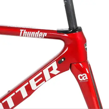 От въглеродни влакна пътен велосипед рамка TWITTER Racing Thunder 700c рамка + вилица+подседельный пин QR F9 * 100 R9 * 130mm V спирачна конструкция на повърхността на вятъра