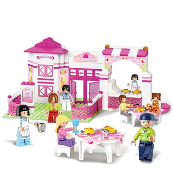 SLUBAN 0150 41149 Blocks Romantic Restaurant Момиче Series City Block 306pcs Educational САМ Bricks Assembling Building Block Toys