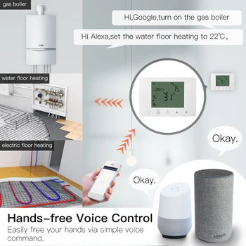 Wi-fi smart термостат стенен газов котел вода електрическото подово отопление регулатор на температурата работа с Алекса Google Home