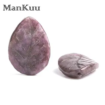 Mankuu 22*30 мм капки вода естествен камък мъниста лилав лист Агата свободни мъниста 5 бр./лот от естествен камък мъниста за 