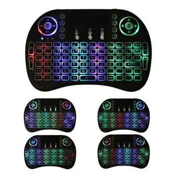 RGB акумулаторна светодиодна подсветка тъчпад Fly Air Mouse безжична клавиатура i8
