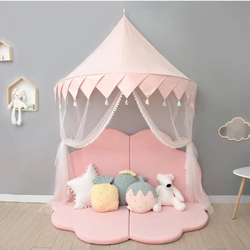 Детска палатка игралната къщичка принцеса замък кът за четене вътрешен стенен монтаж окачен дете mosquito net детска стая, декорации на подаръци