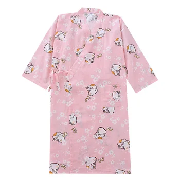 Японски Дамски пижами летни халати кимоно дами памук, с дълги ръкави юката жилетка за домашно обслужване на пот сдвоени халати