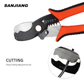 Инструмент за източване на кабели CR-V Multitool Alicate De Crimpar Кабел Stripping Tool изолирано дръжка точност нож клещи, ръчни инструменти