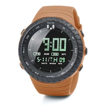 Мода военни спортни мъжки часовник дигитален дисплей водоустойчив стъпка силиконови часовници Топ луксозна марка LED мъжки часовник A5