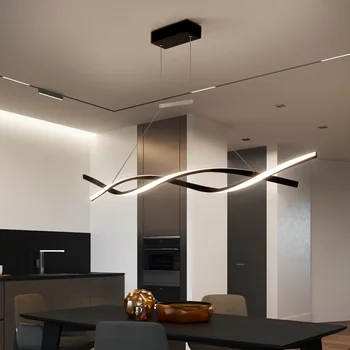 Модерна творческа алуминиева силиконова led полилей, хол, спалня, кабинет и трапезария лампа бизнес и офис осветителни тела