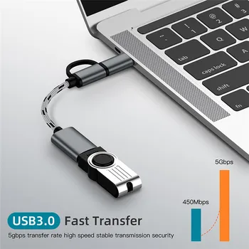 2 в 1 USB 3.0 OTG кабел Type C Micro usb to USB3.0 адаптер USB-C кабел за данни за Samsung телефони Xiaomi Huawei Type-C