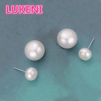 Горещи реални S925 сребро luxuriou супер голям 11-12 мм естествени перли мода двойна перла обеци за жени Безплатна доставка