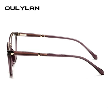 Oulylan Кръгли Рамки За Очила На Жените И Мъжете Шик Анти Синя Светлина Оптични Очила Рамки Дами Компютърни Игри Фалшиви Очила Очила