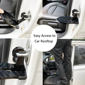 2 в 1, сгъваеми колата сгъваема стъпка стълба на крак клечки лесен достъп до покрива на автомобила защитен с чук за кола