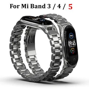 Duoteng метална каишка за Mi Band 5 Mi band 3 4 гривна за Xiaomi Mi Band 4 гривни от неръждаема стомана, часовници за Mi Band 5