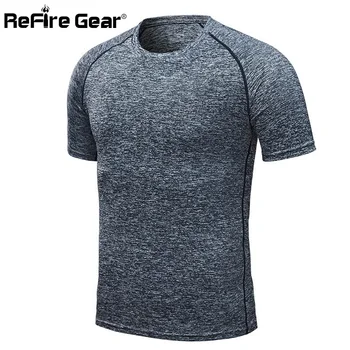 ReFire Gear Summer Casual Short Sleeve T Shirt Men Quick Dry Wicking Tactical T-Shirt Male Fashion Ice Cool Дишаща Clothes