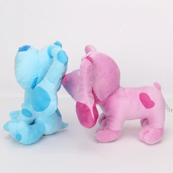 20 см синя съвети и да сте! Дрънкалка плюшен кукла синьо и розово куче меки плюшени играчки коледни сладки деца сини съвети плюшени играчки кукла
