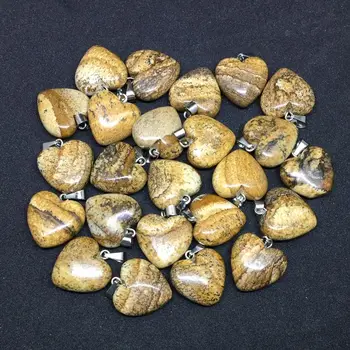 16 мм сърцето на 15 цвята мода полускъпоценни камъни Чар обици висулки опал говлит Оникс бижута D IY доставка