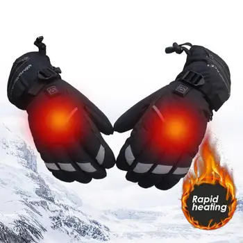 Мотоциклетни ръкавици, непромокаеми ръкавици за езда с отопление температура 5 регулиране на скоростта на USB ръчно топло зареждане отопление ръкавици пръсти