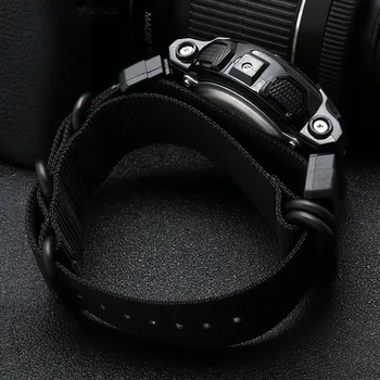 Каишка за часовник Casio NATO найлон с катарама от неръждаема стомана гривна за Casio G-Shock GW-DW5600/DW-6900, GW-M5610/GW-5000