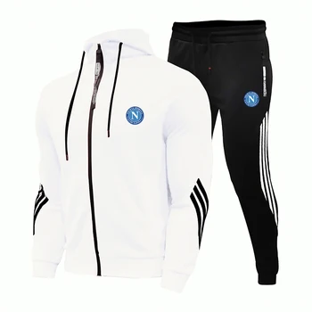 2020 есен зима плюс размер 3XL мъжки шарени спортен костюм с качулка Jogger Running Suit Outdoor Sport Носете фитнес и спортен комплект от 2 части