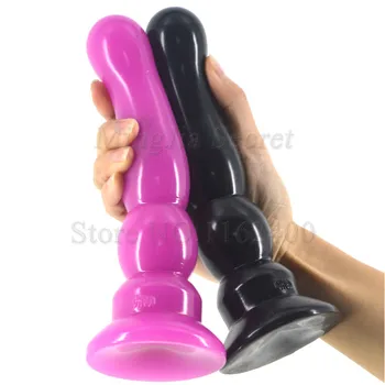 Голям анален вибратор с вендузата ануса анален накрайник вагината стимулира масажор еротични секс играчки за жени, мъжки мастурбатор
