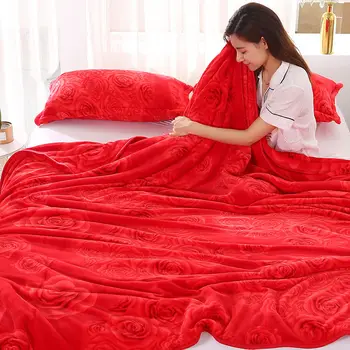 Одеало Супер мек коралов кадифе одеало за двойно легло единична фланелевый калъф одеяло климатик одеало (не включва калъфка