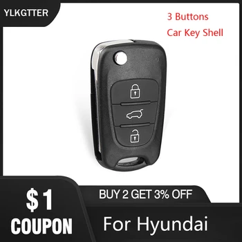 YLKGTTER 3 бутона на ключа на автомобила калъф за Hyundai I20 I30, IX35 I35 Hyundai Kia Picanto Sportage K5 флип Floding калъф за ключ дистанционно