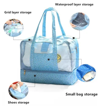 Сухо и мокро разделение на мъжки женски съхранение на водоустойчив филтър за къпане, измиване чанта с голям капацитет открит спорт на плажа плуване чанта