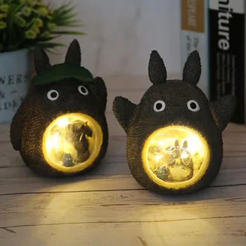Studio Ghibli Spirited Away Totoro Figures Model Toy LED Night Light Toy Аниме Totoro Star Resin Home Decoration Детски Играчки Gift