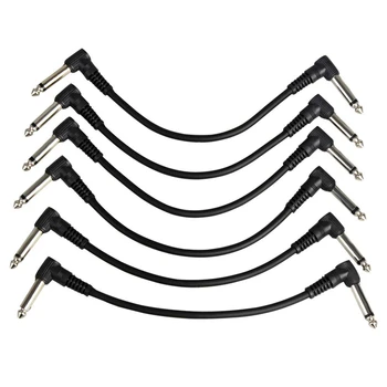 Krusu Guitar Effect Pedal кабели на съединителната линия 6.35 мм кръпка педала на кабела 21 см правоъгълен кабел меден проводник Китара аксесоари