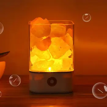 USB солна лампа Crystal Light Natural Himalayan LED Light за пречистване на въздуха създател на настроението закрит топъл светлината на настолна лампа спалня Лавовая лампа
