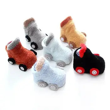 6 чифта памучни Детски чорапи, коледни чорапи за новородено подарък форма на колата Антипробуксовочные чорапи Момче, Момиче, момче деца пода чорапи 0-4 години