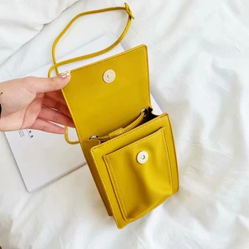 Изкуствена кожа Crossbody чанта за жени 2020 плътен цвят корица чанта дами мини Crossbody телефон, портмоне на кръста чанта цялата продажба