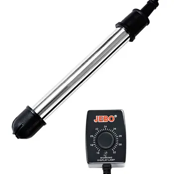 JEBO 200W 300W 100W регулируема с автоматично Аквариум потопяема температурен нагревател от неръждаема стомана аквариумный бойлер е по-топла