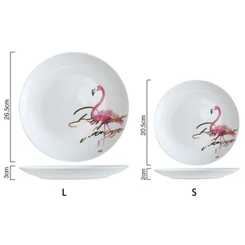INS стил фламинго шаблон кът чинии творчески домакински керамични съдове през цялата Западен пържола ястие торта закуски, плодови чиния