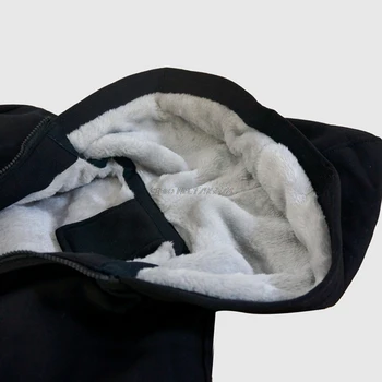 Зимна мода мъжете светкавица сгъсти hoody американската армия специалните сили WWD лого джоб черни качулки готино яке върховете