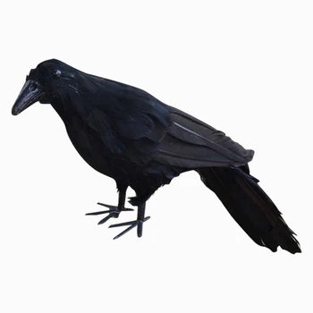 Изкуствена Гарван, черна птица, гарван подпори декор за Хелоуин дисплей събитие партия бар украса инструменти подарък призрак фестивал за доставка