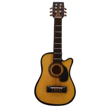 ABLD-1:12 куклена къща миниатюрен музикален инструмент акустична китара жълто и кафяво червено
