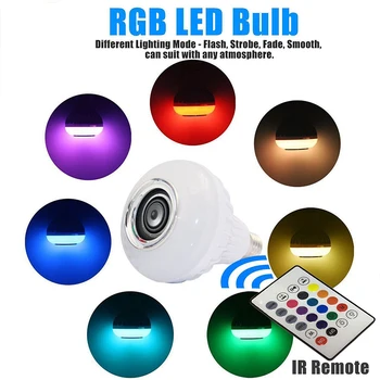 6W E27 LED Music Bulb Smart Home Speaker Colorful RGB Smart Wireless Bluetooth 4.0 Lamp Control APP Party Bar Bedroom Light