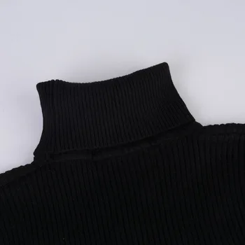 Мъжки пуловер мода висока яка мъжки пуловер удобен всекидневен мъжки пуловер пуловер плътен цвят плета мъжки блузи