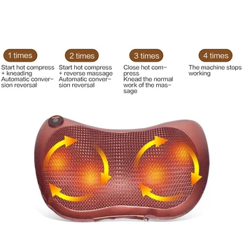 Релаксационная Масажна възглавница с вибратор електрическо рамо назад отопление месене инфрачервена терапия за Шиацу масаж на врата совалка