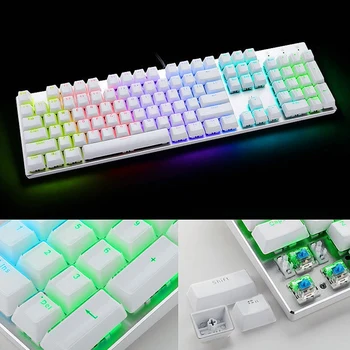 Капак на клавиатурата 104-ключ клавиатура механична клавиатура Crystal Keycap Set Light Предавателни for Cross-Axis Keyboard