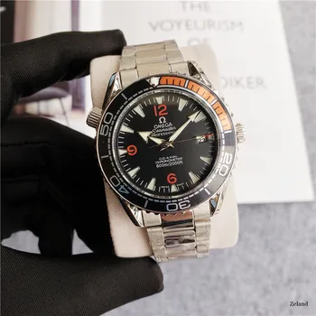 Omega-луксозна марка кварцов дамски часовник Кварцов часовник каишка от неръждаема стомана ръчен часовник класически бизнес рокля мъжки часовник