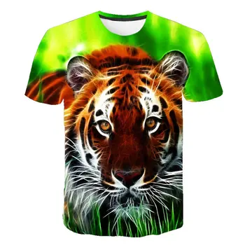 2020 Мъжки тениски 3D печатни животни Тигър Майк Мъже, Жени лятото с къс ръкав хладен ежедневни блузи децата момче момиче тениски