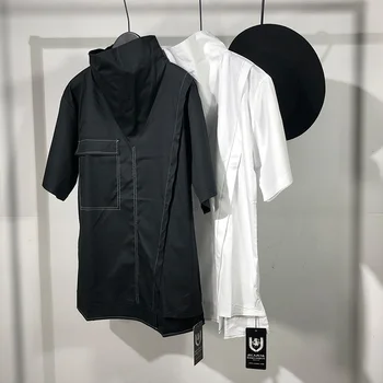 Owen seak Men T Shirt Мъжки дрехи хип-хоп върховете на тениски, High Street Summer Japanese Male Solid oversize Streetwear Black T Shirt